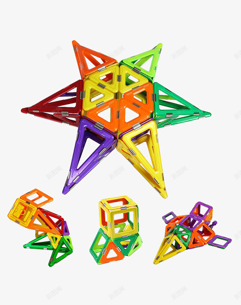 儿童磁力片玩具png免抠素材_新图网 https://ixintu.com 儿童玩具 免抠素材 免费 免费下载 益智磁力片 磁力片 装饰素材