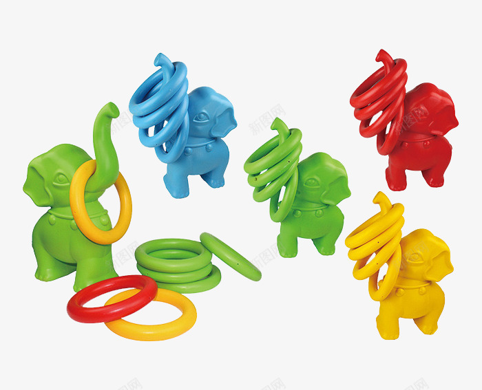 小象套环玩具png免抠素材_新图网 https://ixintu.com 产品实物 儿童玩具 塑料制品 套圈 套圈圈 小圆环 彩色