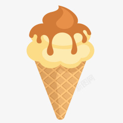 夏日气息夏季焦糖冰淇淋卡通矢量图高清图片