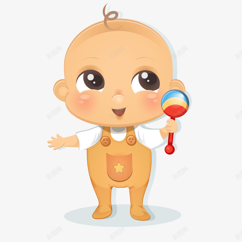 拿着玩具的婴儿矢量图ai免抠素材_新图网 https://ixintu.com 人物设计 儿童节 卡通 可爱 婴儿 母婴 玩具 矢量图