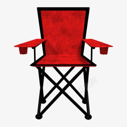 手绘红色铁丝靠背椅素材