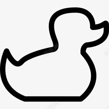 小鸭子玩具轮廓图标图标