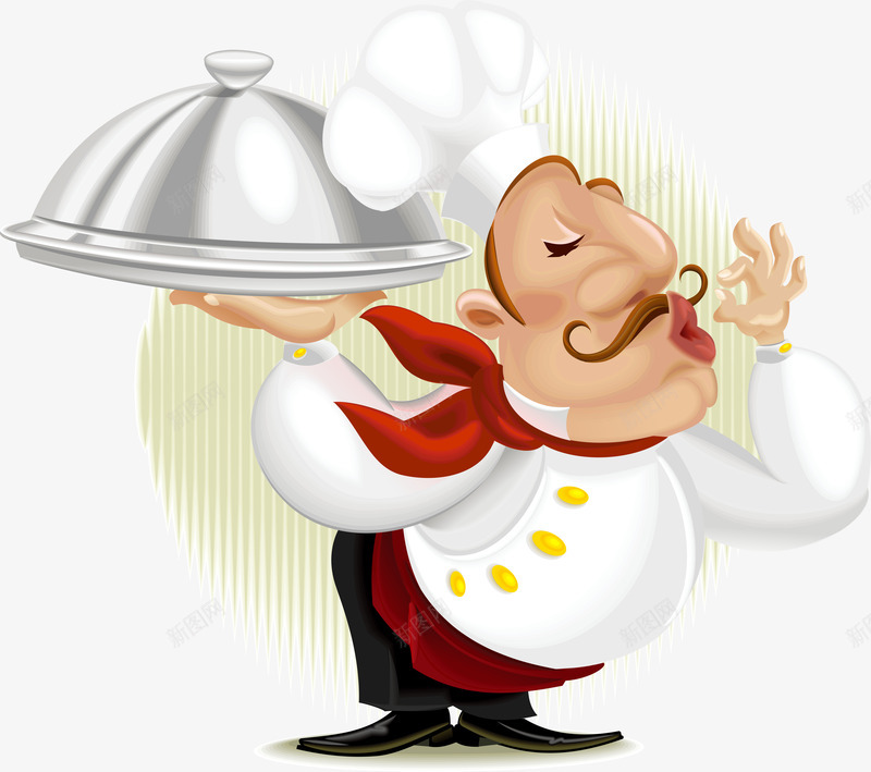 端菜的厨师png免抠素材_新图网 https://ixintu.com 上菜 人物 创意设计 卡通 厨师 大厨 手势 手端着美味食物的卡通厨师 托着餐盘的厨师 端菜