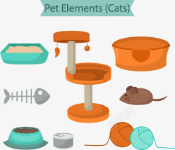 猫玩具手绘宠物用品高清图片