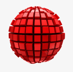 红色魔方球体素材