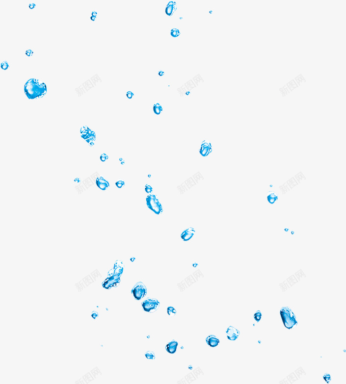 冰蓝色水滴散乱分布png免抠素材_新图网 https://ixintu.com 冰蓝色 晶莹 水滴