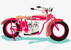 酷炫红色哈雷摩托卡通手绘红色酷炫摩托车矢量图高清图片