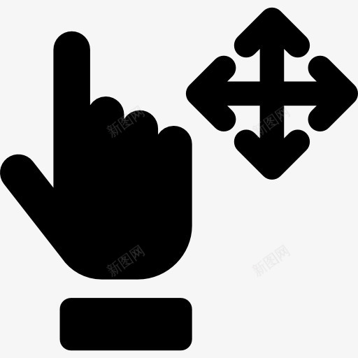 一方面图标png_新图网 https://ixintu.com 人力 手势 手指 标志 移动 触摸屏 身体