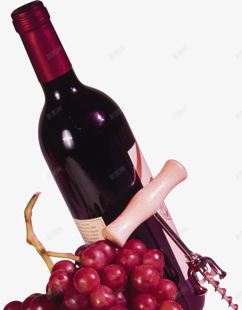 一瓶红酒和葡萄图png免抠素材_新图网 https://ixintu.com 丰收喜悦 秋天 酒水