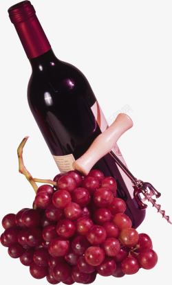 一瓶红酒和葡萄图素材