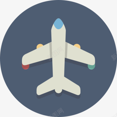 飞机平面运输圆形图标图标