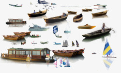 古典船各种海上交通工具高清图片