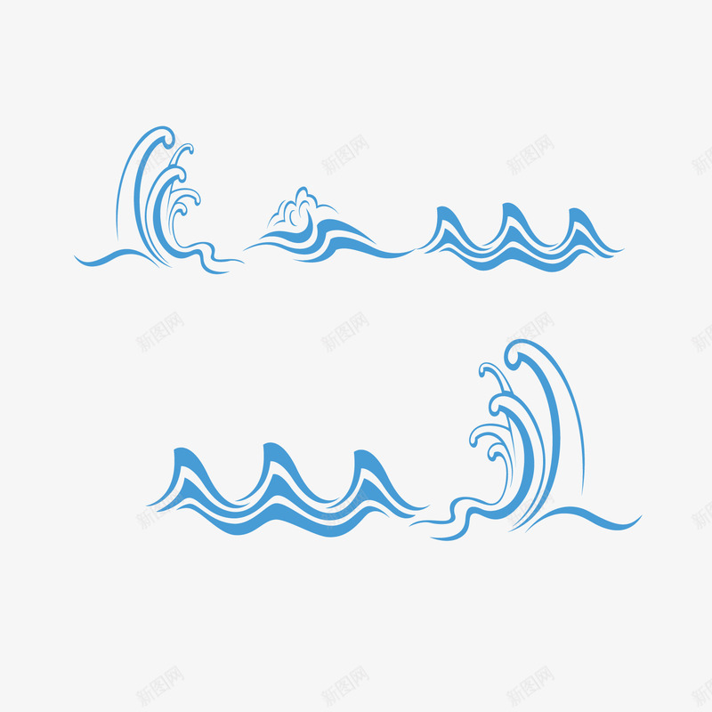 海水纹组合png免抠素材_新图网 https://ixintu.com 水纹 波浪 海水纹 线条 组合