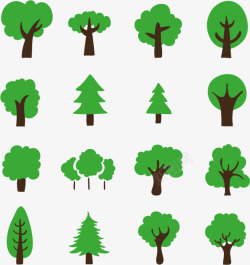 树木树枝树干绿色树木矢量图素材