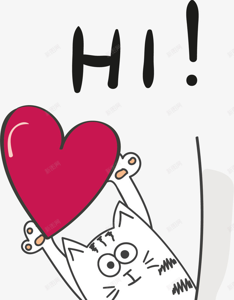 卡通动物png免抠素材_新图网 https://ixintu.com 人偶玩具 动物 卡通动物 卡通手绘 爱心 猫咪