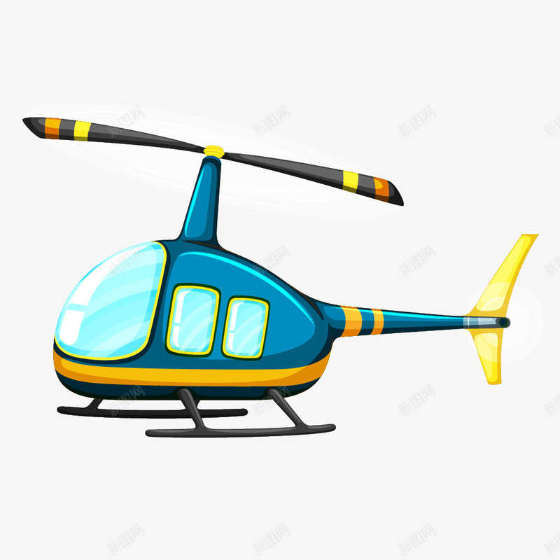 蓝色直升机png免抠素材_新图网 https://ixintu.com 卡通 直升机 蓝色 装饰飞机