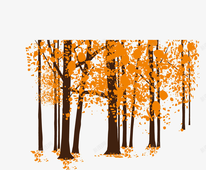秋天的树木插图矢量图eps免抠素材_新图网 https://ixintu.com 树 秋天的树木 矢量图