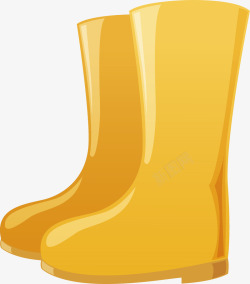 黄色的雨鞋矢量图素材