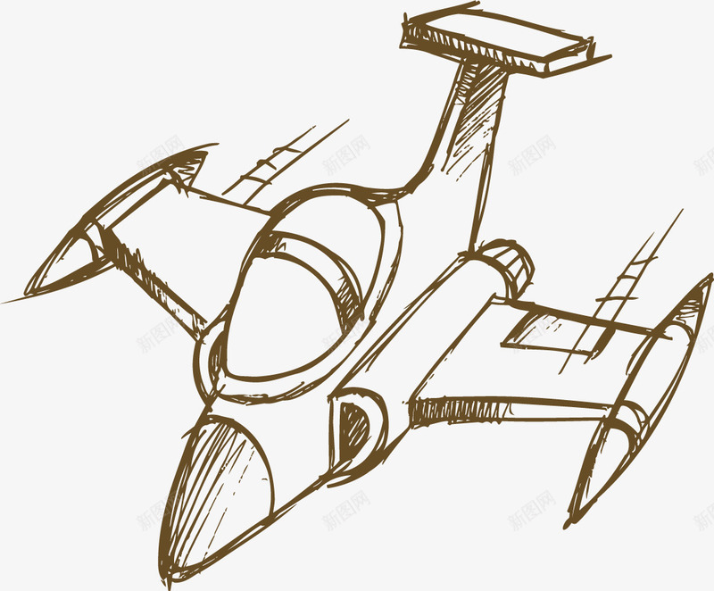 手绘棕色卡通玩具小飞机png免抠素材_新图网 https://ixintu.com 卡通 棕色 玩具 飞机