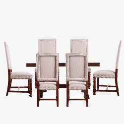 美式桌椅长方形餐桌椅组合高清图片