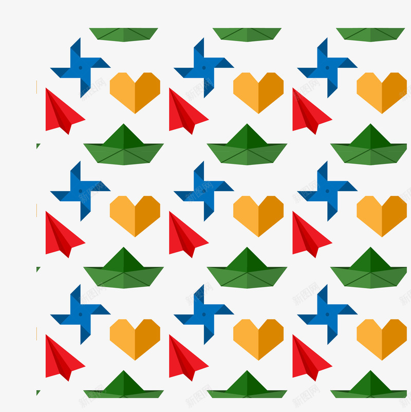 纸制品矢量图ai免抠素材_新图网 https://ixintu.com 纸船 纸风筝 纸飞机 矢量图