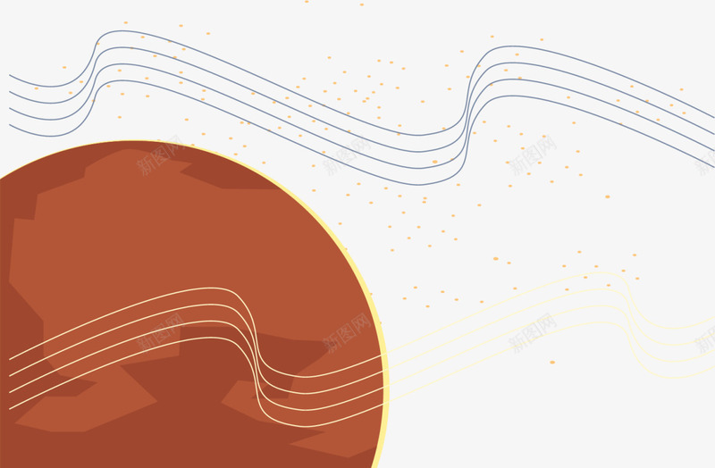 咖啡色星球曲线背景png免抠素材_新图网 https://ixintu.com 4月12号 世界航天日 咖啡色星球 太空 宇宙 曲线花纹 航空