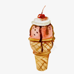 手绘夏季冰淇淋素材