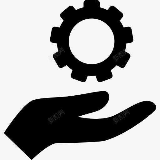 手拿着一个齿轮图标png_新图网 https://ixintu.com 一方面 工具 手势 设置 齿轮