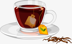 茶具茶套喝茶卡通茶杯茶具装饰插画高清图片
