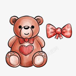 宝宝熊卡通可爱棕色小熊宝宝玩具卡通蝴高清图片