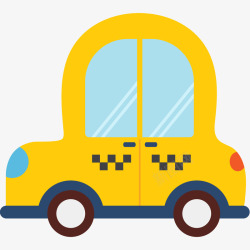 积雪黄色小汽车儿童玩具车卡通插画矢量图高清图片