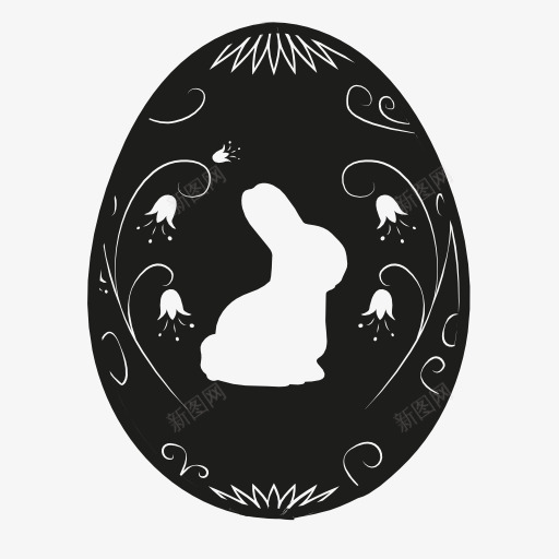 兔子图案复活节彩蛋图标png_新图网 https://ixintu.com 彩蛋