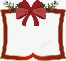 红色矩形圣诞边框素材