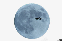 月亮和飞机素材