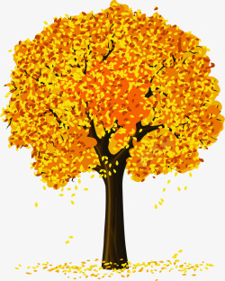秋天的象征彩绘枫树素材