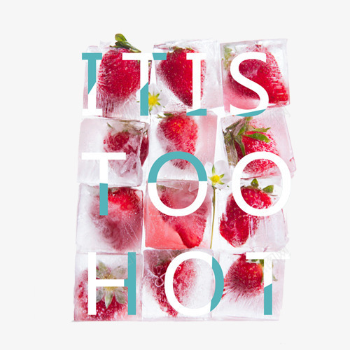 草莓与冰块psd免抠素材_新图网 https://ixintu.com 冰块 夏季水果 英文字母 草莓 装饰图案 食品餐饮