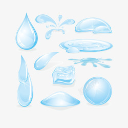 水滴装饰图案蓝色素材