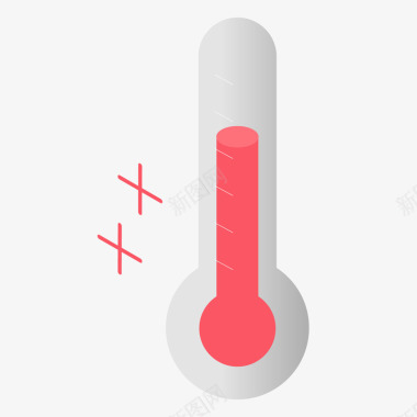 一个显示高温的温度计矢量图图标图标