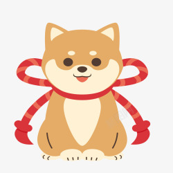 创意红丝带设计可爱小狗红丝带图案矢量图高清图片