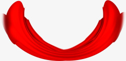 红色弯曲丝带国庆素材