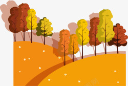 手绘秋天风景插画装饰图案矢量图素材