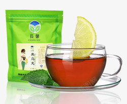 嫩绿色茶叶长馨黑乌龙茶高清图片