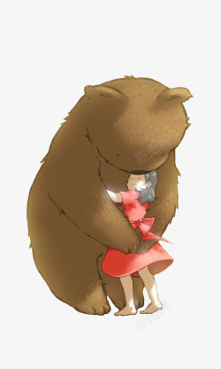 女孩与熊素材