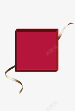 丝缎礼盒红色礼盒彩带丝高清图片