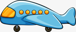 蓝色卡通玩具飞机素材