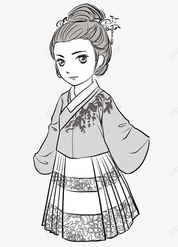 古代美女子png免抠素材_新图网 https://ixintu.com 卡通 古代美女子 手绘 汉服 汉服少女