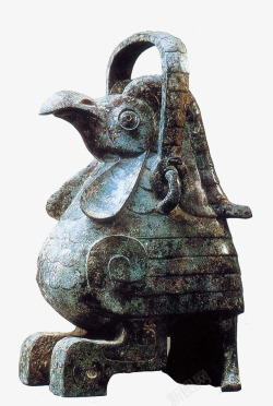 古代文物素材青铜鸟尊高清图片