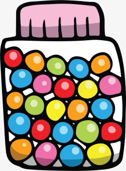 糖果罐矢量图卡通彩虹色糖果罐矢量图高清图片