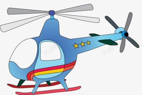 手绘直升飞机图png免抠素材_新图网 https://ixintu.com 交通工具 军用设备 创意 卡通手绘 水彩 直升飞机 蓝色