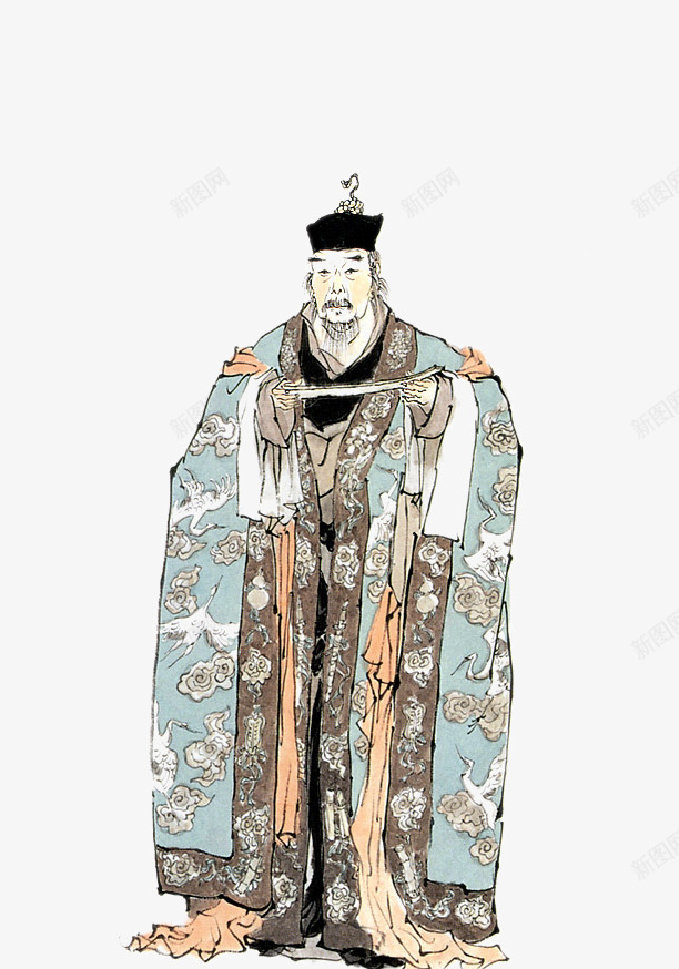 人物肖像png免抠素材_新图网 https://ixintu.com 中国人物画 人物肖像写意 传统国画人物 写意人物画 古代人物画 道教人物画